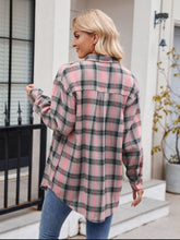 Load image into Gallery viewer, Mandy Pocketed Plaid Collared Neck Long Sleeve Shirt
