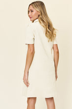 Load image into Gallery viewer, Double Take Full Size Texture Collared Neck Short Sleeve Dress