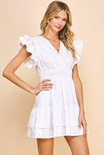 Load image into Gallery viewer, SURPLICE BODICE MINI DRESS - WHITE: S