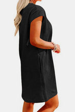 Load image into Gallery viewer, Textured Round Neck Cap Sleeve Dress