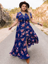 Load image into Gallery viewer, Plus Size V-Neck Maxi Dress