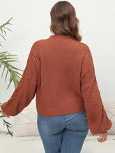 Load image into Gallery viewer, Plus Size Mock Neck Cable Knit Long Sleeve Sweater