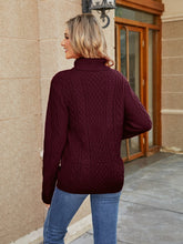 Load image into Gallery viewer, Cable-Knit Mock Neck Sweater