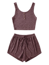 Load image into Gallery viewer, Scoop Neck Top and Shorts Lounge Set