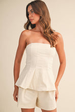 Load image into Gallery viewer, PEPLUM TUBE TOP AND SHORTS