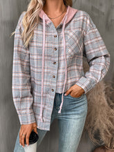 Load image into Gallery viewer, Plaid Long Sleeve Hooded Jacket