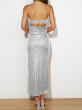 Load image into Gallery viewer, Sequin Cutout Tube Dress