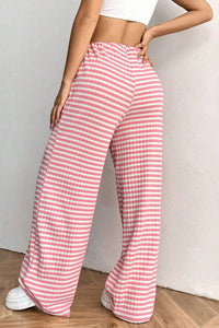 Summer Striped Drawstring Pants