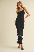 Load image into Gallery viewer, CONTRAST RUFFLED BOTTOM HEM SLEEVELESS KNIT MAXI