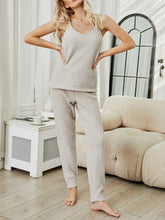 Load image into Gallery viewer, Fuzzy V-Neck Cami and Pants Lounge Set