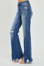 Load image into Gallery viewer, RISEN Full Size High Rise Front Slit Frayed Hem Flare Jeans