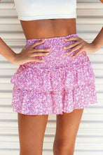 Load image into Gallery viewer, Printed Frill Trim Smocked Mini Skirt