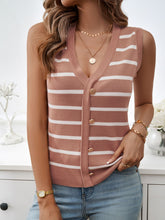 Load image into Gallery viewer, Devine Striped V-Neck Knit Tank