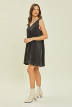 Load image into Gallery viewer, HEYSON Full Size Texture V-Neck Sleeveless Flare Mini Dress