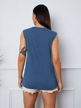 Load image into Gallery viewer, Square Neck Decorative Button Tank