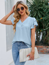 Load image into Gallery viewer, V-Neck Flounce Sleeve Blouse