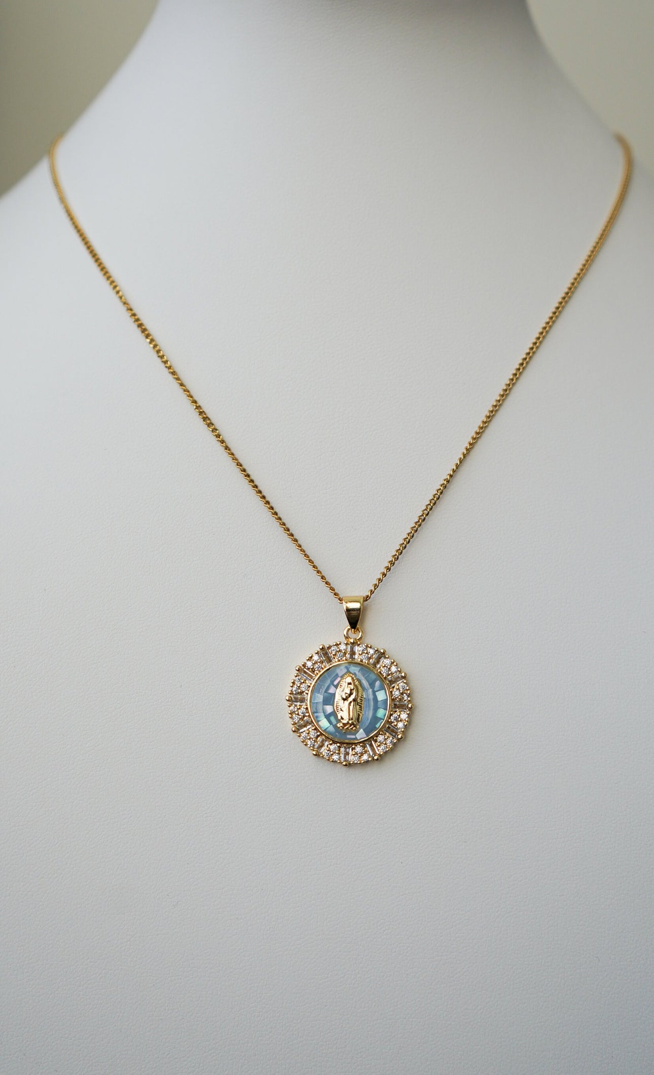 Gold Virgin Mary Neclace