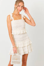 Load image into Gallery viewer, Smocked Ruffle Mini Dress: WHITE / M