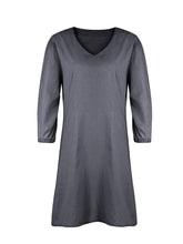 Load image into Gallery viewer, Full Size V-Neck Half Sleeve Denim Dress