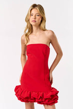 Load image into Gallery viewer, Puffy Ruffled Tube Mini Dress with Lining Short Ins: Pink / M
