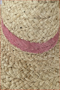 Braided Leaf Strap Embridery Straw Hat