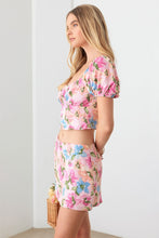 Load image into Gallery viewer, Le Lis Floral Puff Sleeve Crop Top and Mini Skirt Set