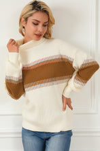 Load image into Gallery viewer, Contrast Turtleneck Long Sleeve Sweater