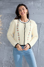 Load image into Gallery viewer, Graphic Cable-Knit Button Up Cardigan