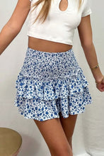 Load image into Gallery viewer, Printed Frill Trim Smocked Mini Skirt