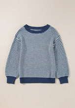 Load image into Gallery viewer, Striped Boat Neck Long Sleeve Sweater