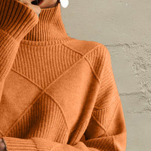 Load image into Gallery viewer, Geometric Turtleneck Long Sleeve Sweater