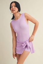 Load image into Gallery viewer, Gingham Print Sleeveless Wrap Tie Front Dress