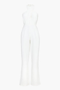 Katrina Halter Jumpsuit: White / Small