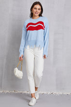 Load image into Gallery viewer, Lip Fringe Round Neck Sweater