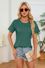 Load image into Gallery viewer, Ruched Round Neck Short Sleeve T-Shirt