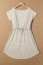 Load image into Gallery viewer, Tied Striped Cap Sleeve Dress