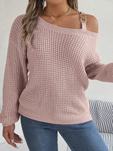 Load image into Gallery viewer, Asymmetrical Neck Long Sleeve Sweater