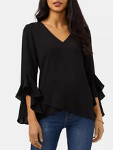 Load image into Gallery viewer, V-Neck Flounce Sleeve Blouse