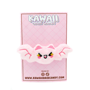 Kawaii Bat Plush Hair Clip: Mint