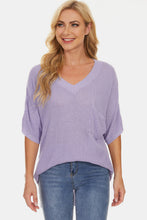 Load image into Gallery viewer, Pocketed V-Neck Half Sleeve Knit Top