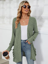 Load image into Gallery viewer, Pocketed Open Front Long Sleeve Cardigan