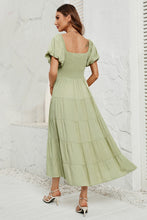 Load image into Gallery viewer, Smocked Square Neck Puff Sleeve Dress