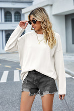 Load image into Gallery viewer, Round Neck Dropped Shoulder Sweater