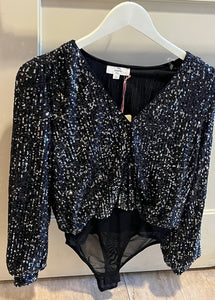 Sequin long sleeve bodysuit