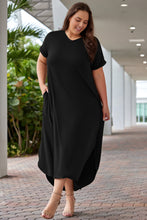 Load image into Gallery viewer, Plus Size V-Neck Short Sleeve Maxi Dress