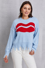 Load image into Gallery viewer, Lip Fringe Round Neck Sweater