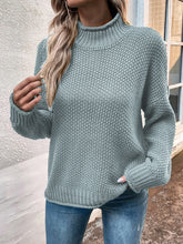 Load image into Gallery viewer, Roll Hem Drop Shoulder Sweater