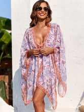 Load image into Gallery viewer, Printed Plunge One-Piece Swimwear and Cover-Up Set