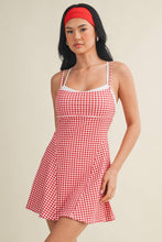 Load image into Gallery viewer, Gingham Print Double Layered Dress