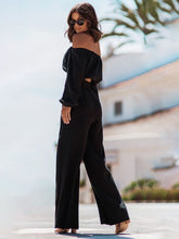 Load image into Gallery viewer, Off Shoulder Long Sleeve Top and Pants Set